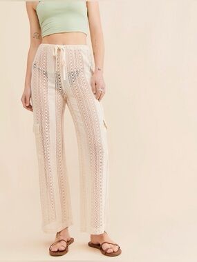 4SI3NNA Cream Adoni Crochet Pants